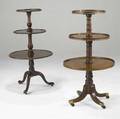 English tables two mahogany dumbwaiters 19th c tallest 45