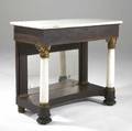 English empire console marble top pier table with marble columns ca 18201830 40 x 19 x 34 12