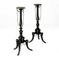 English pedestals pair in ebonized wood bronze mounted with gilt accents 19th c 37