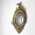 English girandole mirror with ornate decoration and elaborate eagle finial 19th c 42 12 x 28 dia