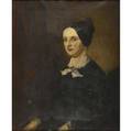 19th c portrait untitled woman with lace collar oil on canvas framed 30 x 25