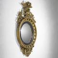 English girandole mirror with ornate decoration and elaborate eagle finial 19th c 53 x 30 dia