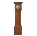 English grandfather clock red painted pine brass works signed jon belling jun bodmin 30 hour single weight 18th c 76 12
