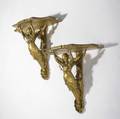 English gilded sconces pair with winged female figures 18th19th c 21 x 19 x 11