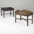 English butlers tray tables two oak tables 19th c 22 x 28 x 18