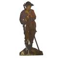 English figural dummyboard depicting a young boy perhaps a shepherd late 18th c paint loss 67 18 x 29 12