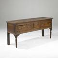 Welsh dresser base with drawers on four legs ca 17401760 60 x 28 12 x 20