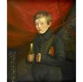 19th c portrait untitled young boy with books oil on canvas framed ca 1800 30 x 24