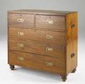 English campaign chest twooverthree drawer mahogany chest 19th c desk section in one drawer 39 x 18 12 x 40
