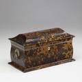 English tortoiseshell tea caddy 19th c 5 12 x 12 x 6