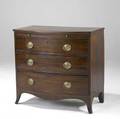 English regency chest fourdrawer bowfront chest 19th c 34 12 x 37 x 20 34