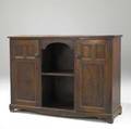 English cabinet paneled elm with arched cabinet section late 18th c 39 34 x 55 x 16 34