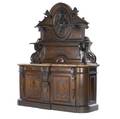 Alexander roux attr victorian rococo mahogany sideboard with elaborate carved decoration and red veined marble top ca 1860 92 x 76 x 25 12
