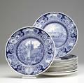 Wedgwood grouping of fourteen columbia plates some duplicates ca 1930 marked made in england 11 dia