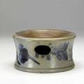 Saltglazed stoneware pennsylvania spittoon with blue decoration late 19th c 7 12 x 4