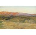 Howard russell butler american 18561934 two california landscapes untitled pastel and watercolor framed provenance private estate princeton nj one signed 10 x 14 and 6 x 9 sight