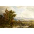 Frank clark bromley american 18591890 untitled autumn landscape oil on canvas framed signed 24 x 38 12