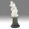 Italian marble susanna after the bath sculpture on green marble base late 19th c unsigned with base 68