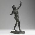 Bronze statue dancing faun with verdigris patina probably italian early 20th c 19 12