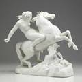 Minton parianware classical female nude astride a rearing horse 19th c impressed minton stamp 15 x 14 x 18