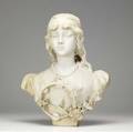 Italian marble bust of a young woman with a tambourine 19th c 21