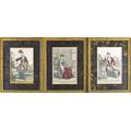 Jeremias wolff german 16631724 the months of the year suite of twelve hand colored engravings framed signed in the plate 10 12 x 7 plate