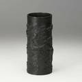 Chinese bronze cylindrical vase with relief dragon decoration 9 12