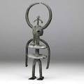 African bronze figure burkina faso bobo people elephant mask with buffalo horns fine patina 12 14