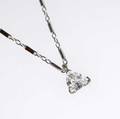 Trillian cut diamond pendant 14k wg diamonds approx 85 ct sterling paperclip link chain 18