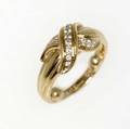Tiffany  co signature 18k yg and diamond ring 67 gs gw size 6 sizing beads in interior