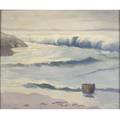 Lamont adelbert warner american 18761970 crashing waves oil on canvas framed 1954 provenance the artists family signed and dated 22 x 26