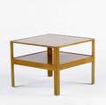 Dunbar side table in bleached ribbon mahogany 21 12 x 27 sq