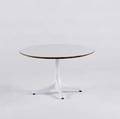 George nelson  herman miller swagleg occasional table with white laminate top foil tag 17 x 28 12