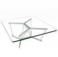 George nelson  herman miller catenary coffee table with plate glass top on polished steel base 15 14 x 36 sq