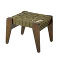 Klaus grabbe bench with woven wool webbed seat on plywood frame 18 14 x 25 x 19 34