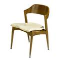 Jamestown lounge company oak sculpted side chair with cream leatherette seat with brass footcaps jamestown lounge company tag 30 x 20 x 21 12
