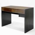 Glenn of california desk in bookmatched veneer and ebonized oak the two drawers with interior dividers glenn of california circular metal tag 29 x 49 34 x 24