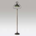 Handel floor lamp with a green mosserine shade on a singlesocket harp top copper base fine original patina shade stamped handel mosserine 6068 56 12 x 10 dia