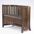 Plail brothers barrel settee with slats to the floor and dropin spring seat covered in chocolate brown leather unmarked 33 12 x 46 x 19 12