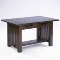 Limbert rare twodrawer library table no 121 with slatted sides and mortised pulls branded mark 29 14 x 50 x 36
