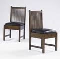 Gustav stickley pair of spindled slipper chairs no 392 with dropin spring seats unsigned 32 34 x 17 x 16