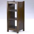 gustav stickley early magazine stand with v aprons paneled sides and tackedon leather covered edges unmarked 35 12 x 15 x 14 12