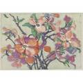 margaret j patterson color woodblock print pink dogwood matted and mounted in fine new arts  crafts frame unsigned image 7 x 10 14