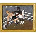 Kent iwemyr swedish b 1944 boxers 1997 oil on canvas artistmade frame signed and dated 10 58 x 12 34 provenance galleri magnus karlsson stockholm private collection san francisco