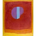 Rex ashlock american 19181999 untitled purple and blue circle in red orange and yellow 1964 oil on linen signed dated and with estate stamped 52 x 44 provenance the rex ashlock trust n
