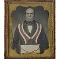 Portraits of a masonic men two handtinted daguerreotypes cased images one quarterplate other sixthplate