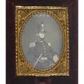 Portrait of a mexican war soldier with sword quarterplate daguerreotype in presentation case