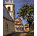 Edmund quincy american 19031997 a mediterranean church oil on canvas framed signed 23 12 x 19 12 provenance estate of the artist private collection new york