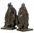 Charles henry humphriss american 18671934 untitled clown and dogs 1912 bronze bookends each signed and dated chs h humphriss  1912 and with foundry mark roman bronze works ny 9 34 h