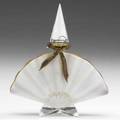 Baccarat  elizabeth arden cyclamen white crystal scent bottle with gilded edge the base and stopped in clear glass complete with original box acidetched baccarat stamp 6 12 x 5 12 x 1 12